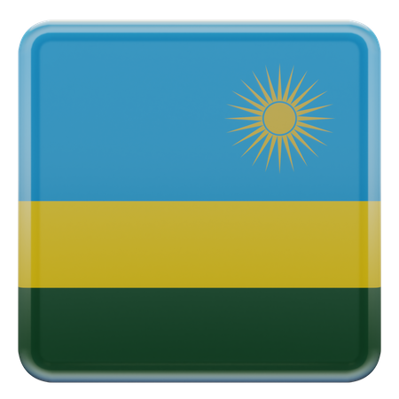 Bandeira de Ruanda  3D Flag