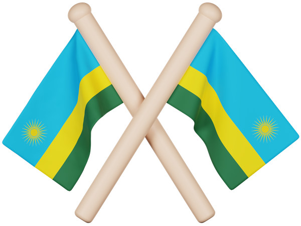 Bandeira de Ruanda  3D Icon