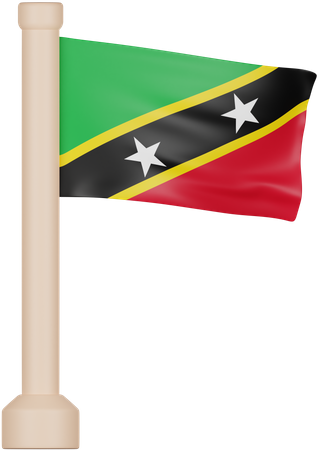 Bandeira de São Cristóvão e Nevis  3D Icon