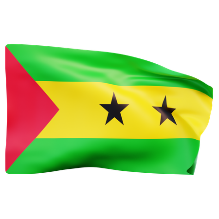 Bandeira de São Tomé e Príncipe  3D Icon