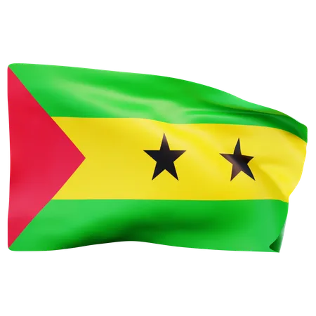 Bandeira de São Tomé e Príncipe  3D Icon