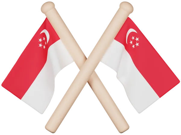 Bandeira de Singapura  3D Icon