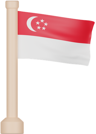 Bandeira de Singapura  3D Icon