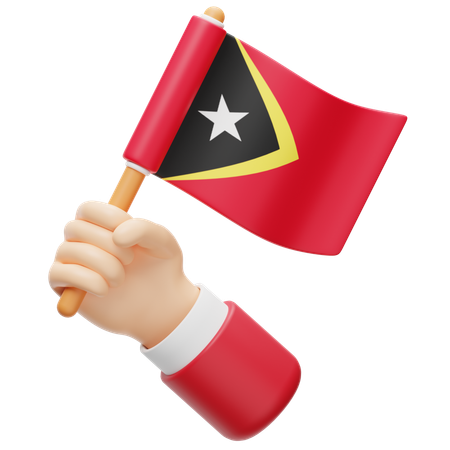 Bandeira de timor leste na mão  3D Icon