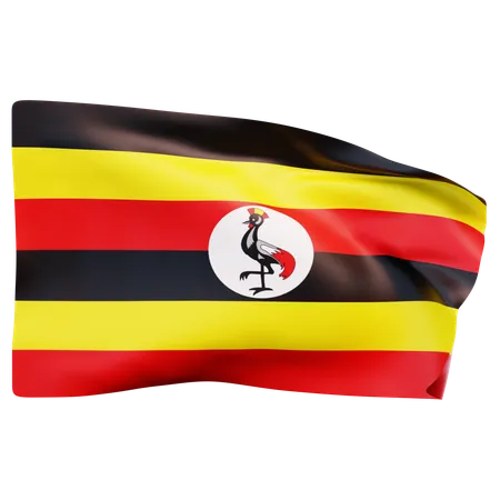 Bandeira de Uganda  3D Icon