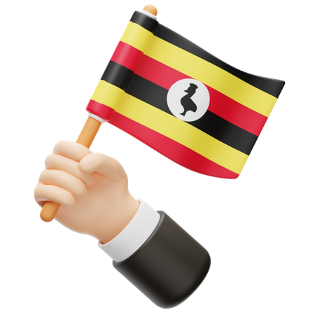 Bandeira de Uganda  3D Icon