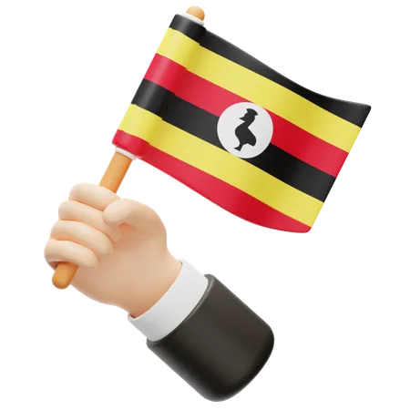 Bandeira de Uganda  3D Icon