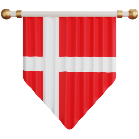 Bandeira da Dinamarca  3D Icon