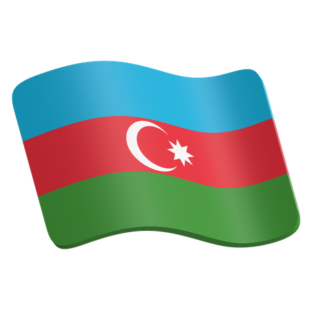 Bandeira do Azerbaijão  3D Icon