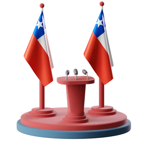 Bandeira do Chile  3D Icon