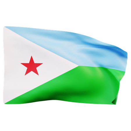 Bandeira do Djibuti  3D Icon