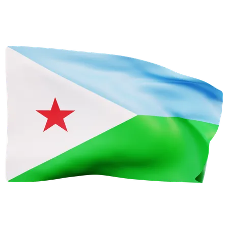 Bandeira do Djibuti  3D Icon