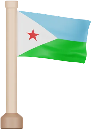 Bandeira do Djibuti  3D Icon