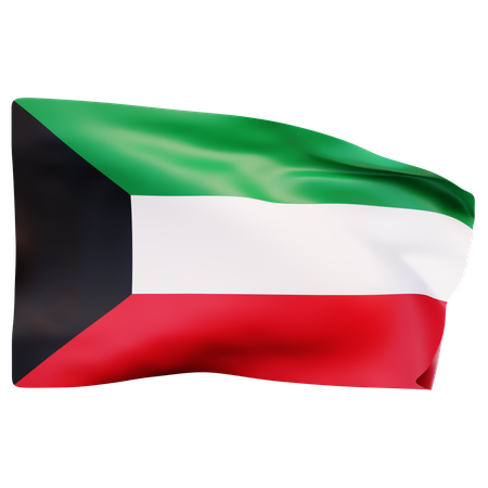 Bandeira do Kuwait  3D Icon