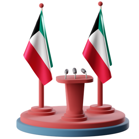 Bandeira do Kuwait  3D Icon