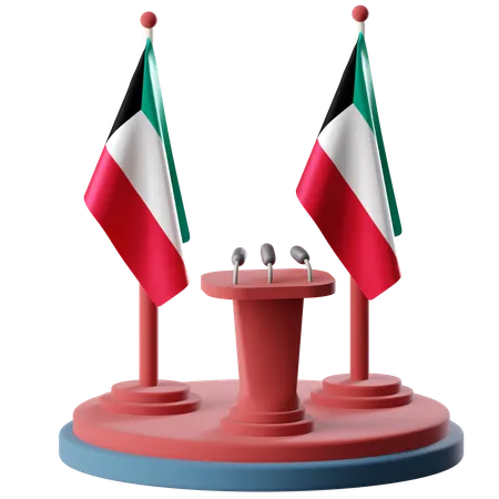 Bandeira do Kuwait  3D Icon