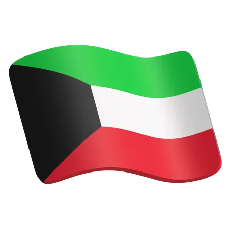 Bandeira do Kuwait  3D Icon