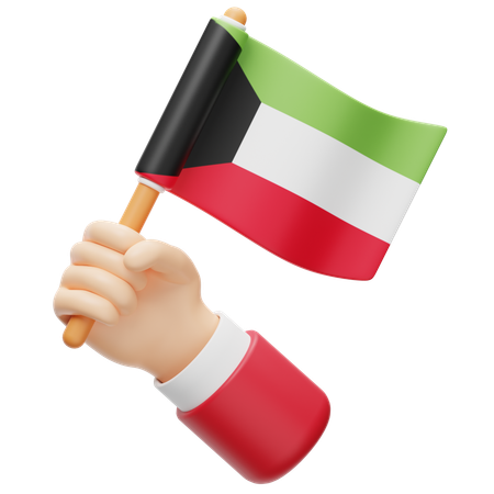 Bandeira do Kuwait  3D Icon