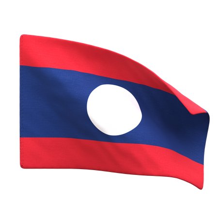 Bandeira do laos  3D Icon