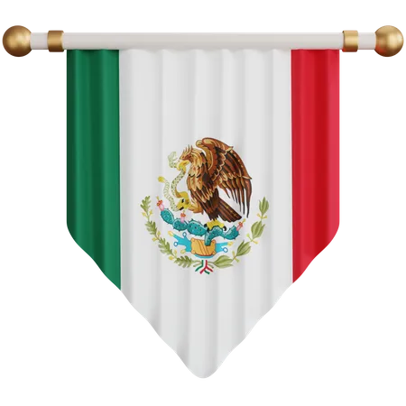 Ornamento De Renderizacao 3 D Bandeira Nacional Do Mexico Isolada 3D Icon