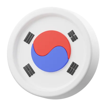 Bandeira do país sul-coreano  3D Icon