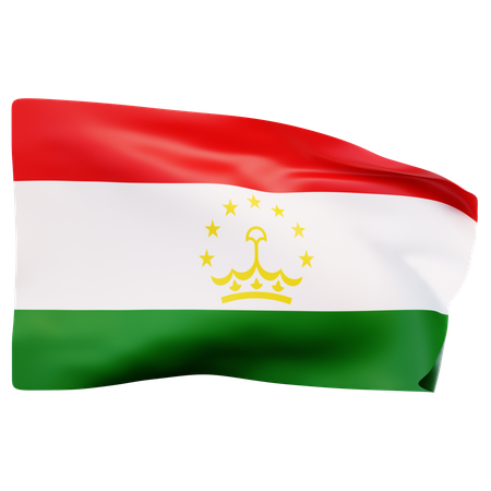 Bandeira do tajiquistão  3D Icon