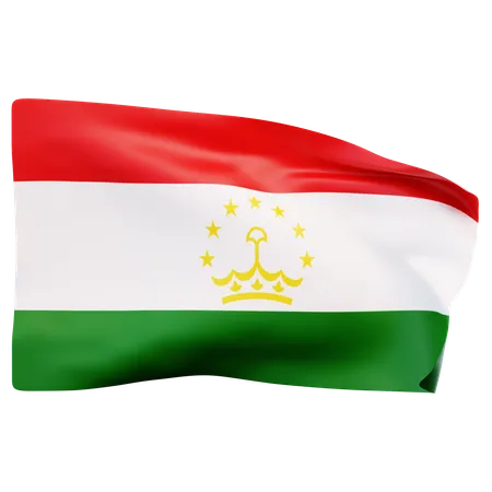 Bandeira do tajiquistão  3D Icon