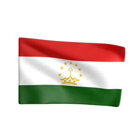 Bandeira do tajiquistão  3D Icon