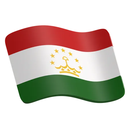 Bandeira do tajiquistão  3D Icon