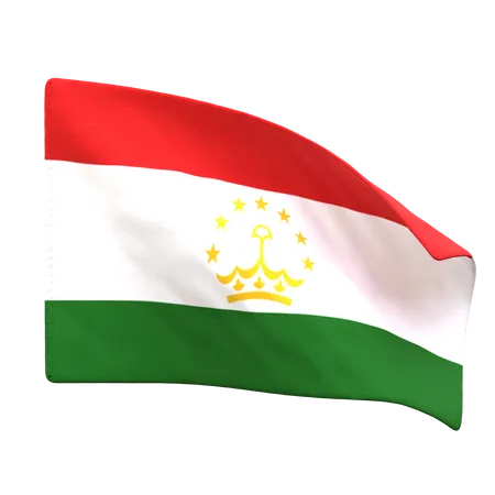 Bandeira do tajiquistão  3D Icon