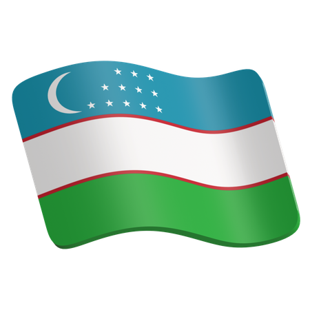 Bandeira do Uzbequistão  3D Icon