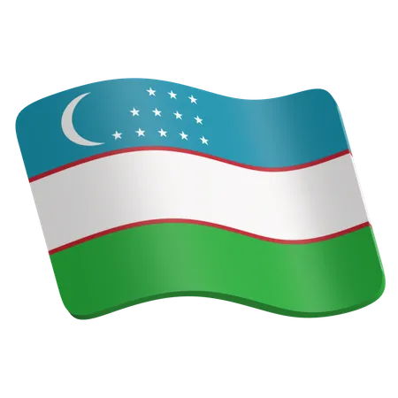 Bandeira do Uzbequistão  3D Icon