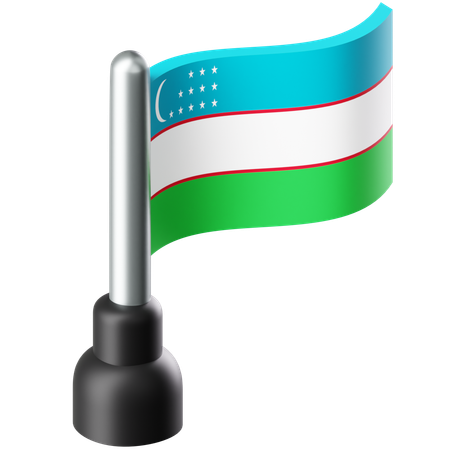 Bandeira do Uzbequistão  3D Icon