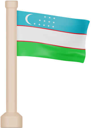 Bandeira do Uzbequistão  3D Icon