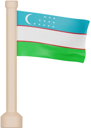 Bandeira do Uzbequistão  3D Icon