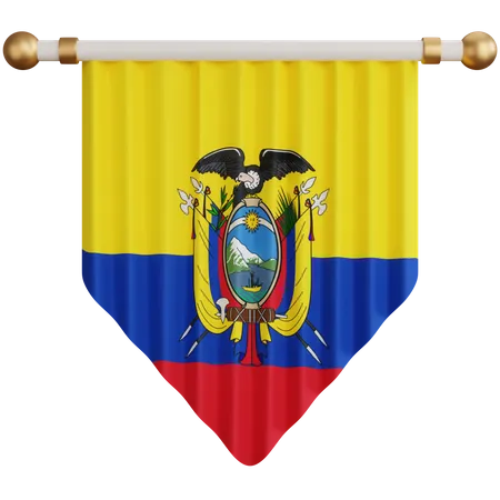 Ornamento De Renderizacao 3 D Bandeira Nacional Do Equador Isolada 3D Icon