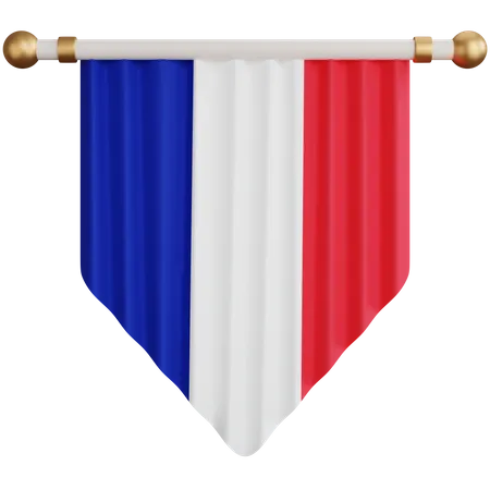 Ornamento De Renderizacao 3 D Bandeira Nacional Da Franca Isolada 3D Icon