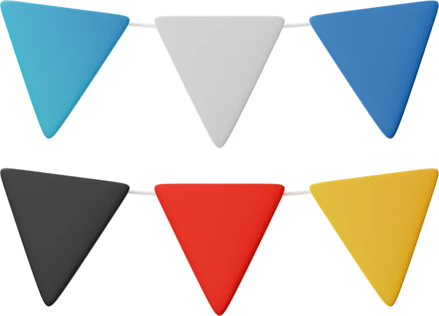 Bandeira guirlanda  3D Icon