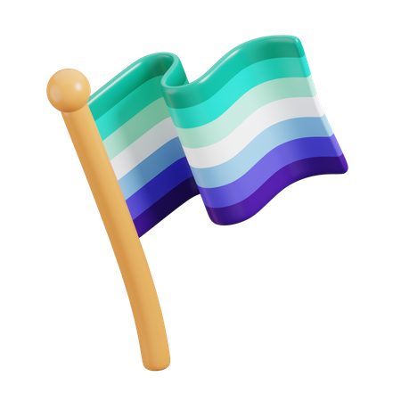 Bandeira dos homens gays  3D Icon