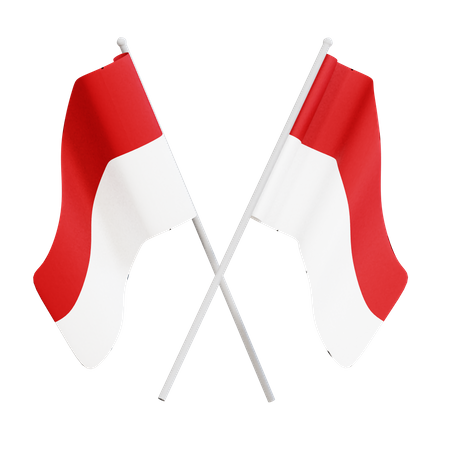 Bandeira indonésia  3D Illustration