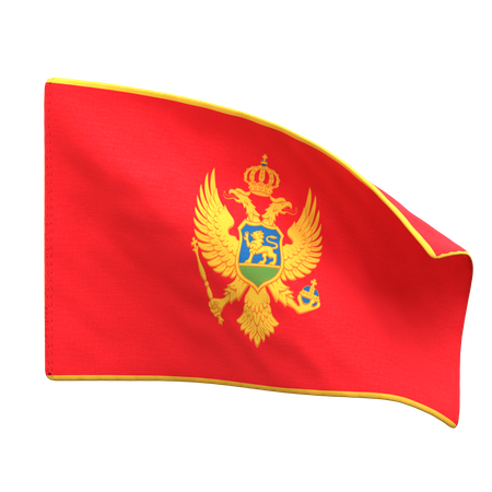 Bandeira do Montenegro  3D Icon