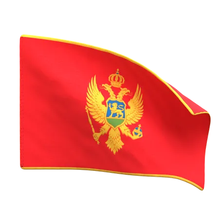 Bandeira do Montenegro  3D Icon