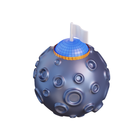 Bandeira na lua  3D Icon