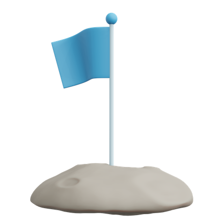 Bandeira na lua  3D Icon