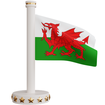 Bandeira nacional do País de Gales  3D Icon