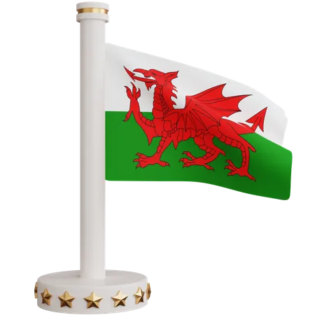 Bandeira nacional do País de Gales  3D Icon