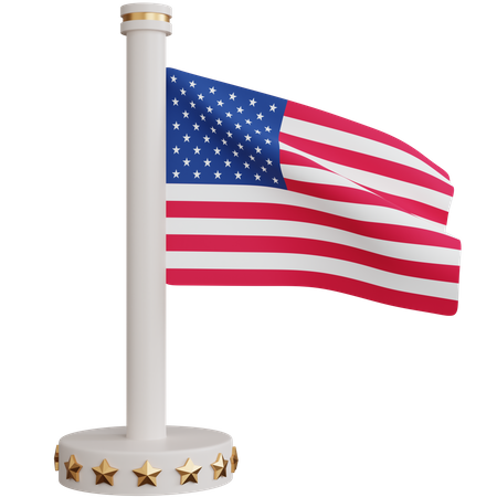 Bandeira nacional dos estados unidos  3D Icon