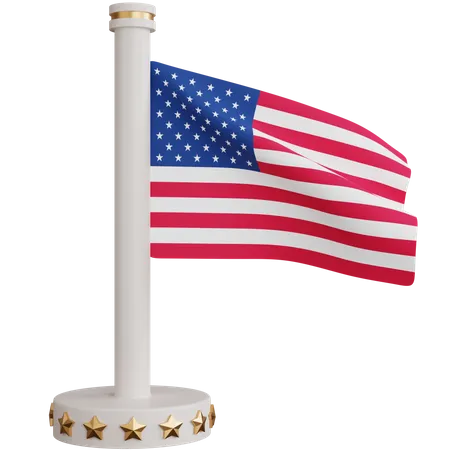Renderizacao 3 D Da Bandeira Nacional Dos Estados Unidos Isolada 3D Icon