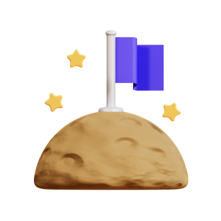 Bandeira no planeta  3D Icon