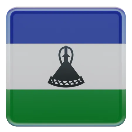 Bandeira Quadrada do Lesoto  3D Icon